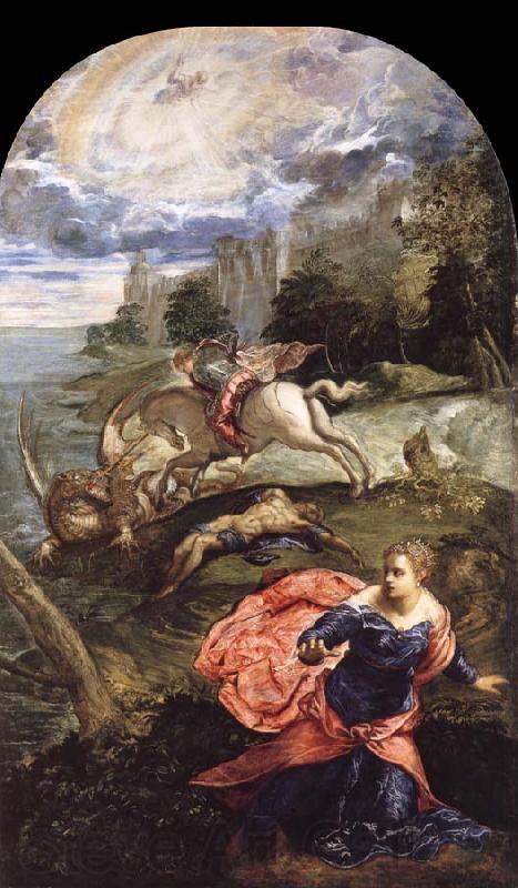 TINTORETTO, Jacopo Saint George,The Princess and the Dragon France oil painting art